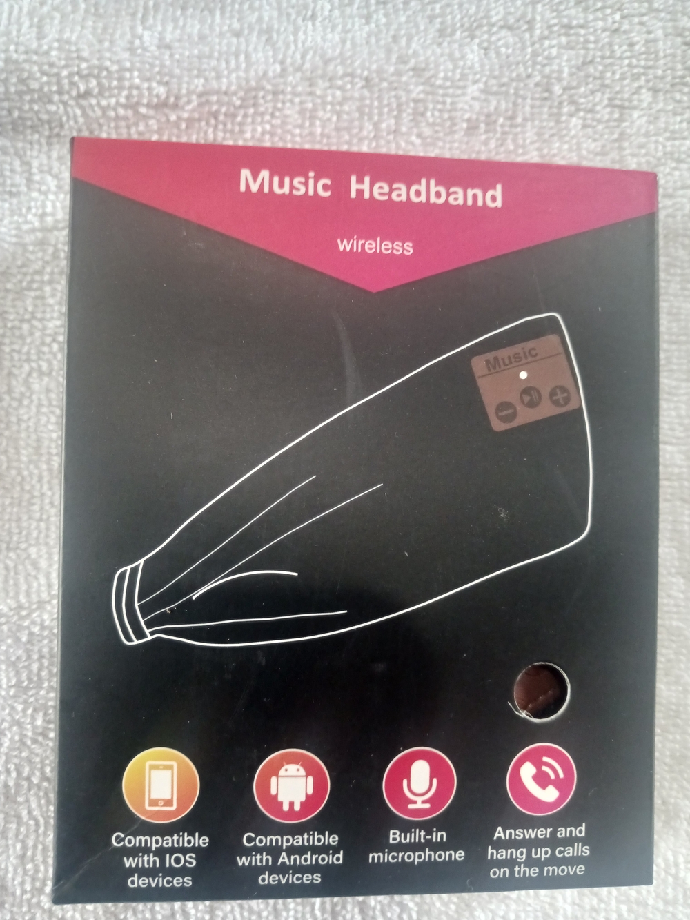New Set of 2 Wireless Music Headbands Black & Gray